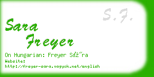 sara freyer business card